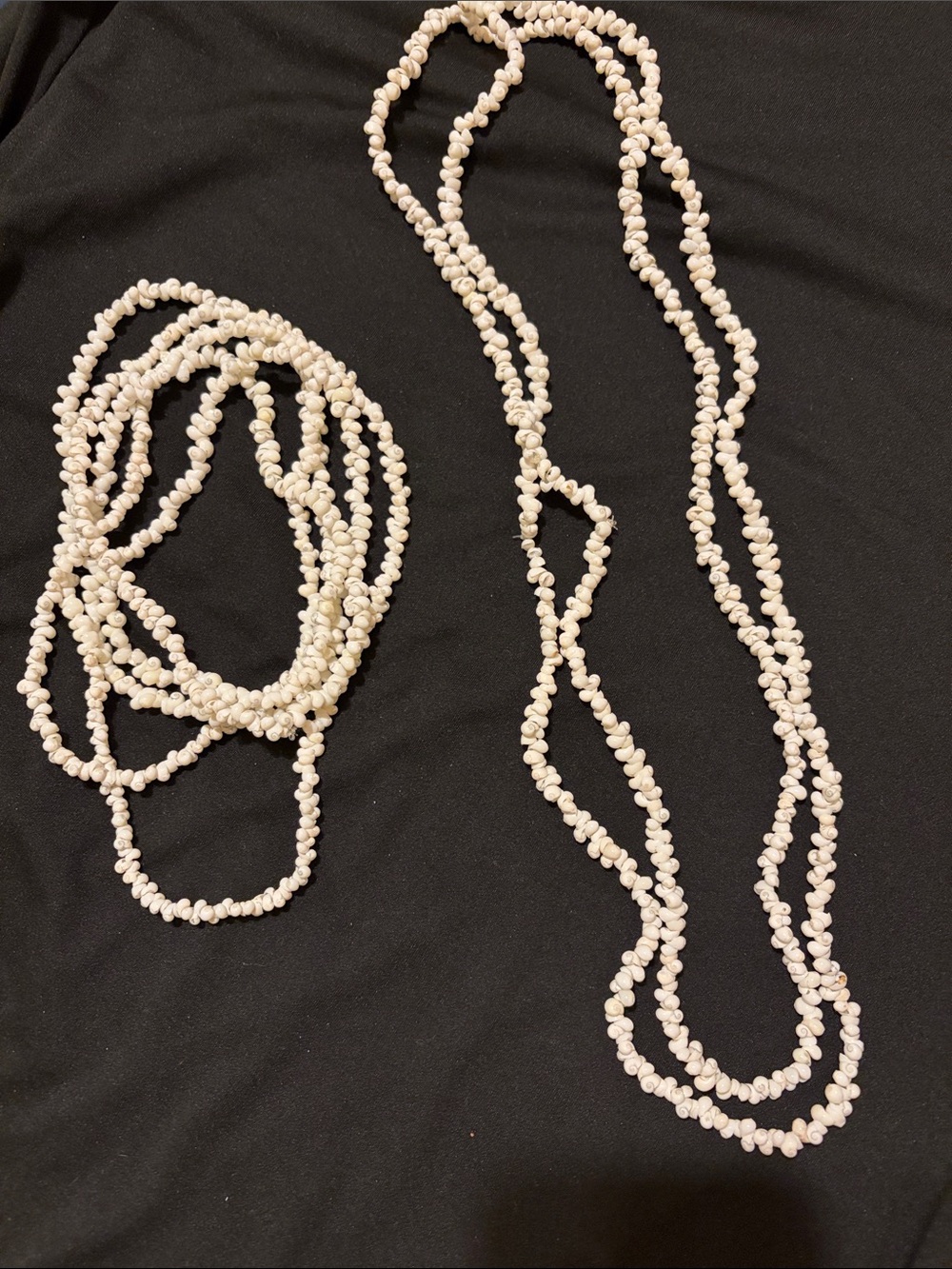Multi-Strand Cream Shell Bead Necklace by